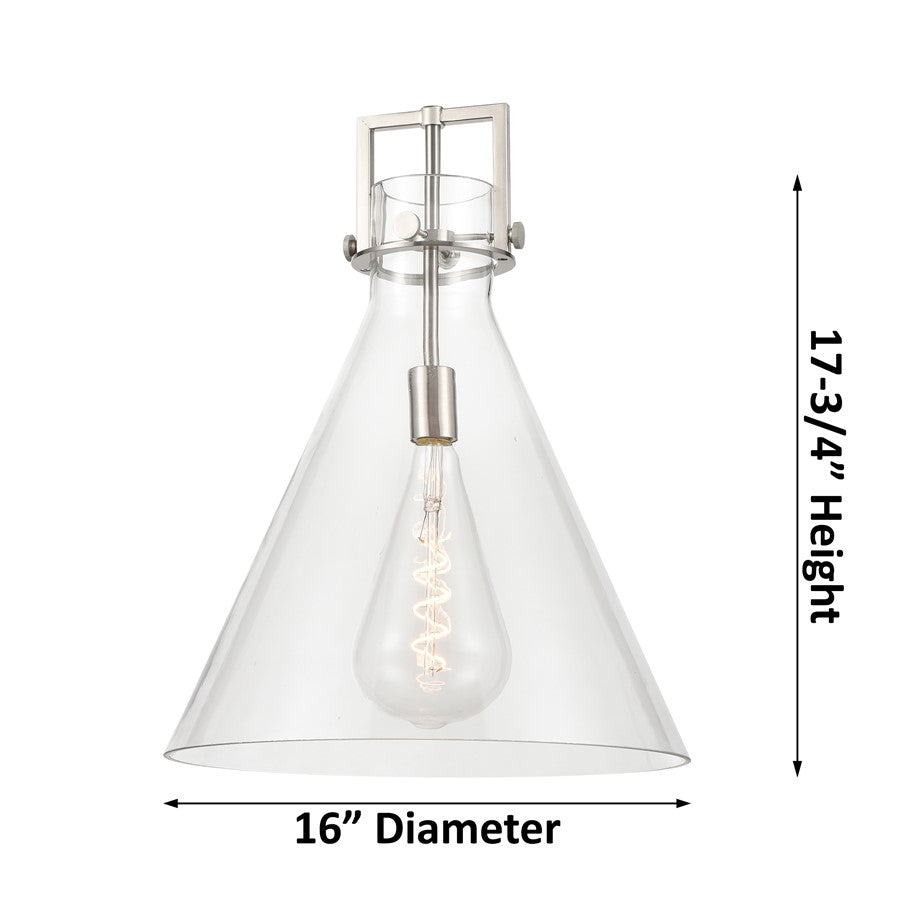Innovations Newton Cone 1Lt 16" Stem Arch Pendant, CBZ/CL