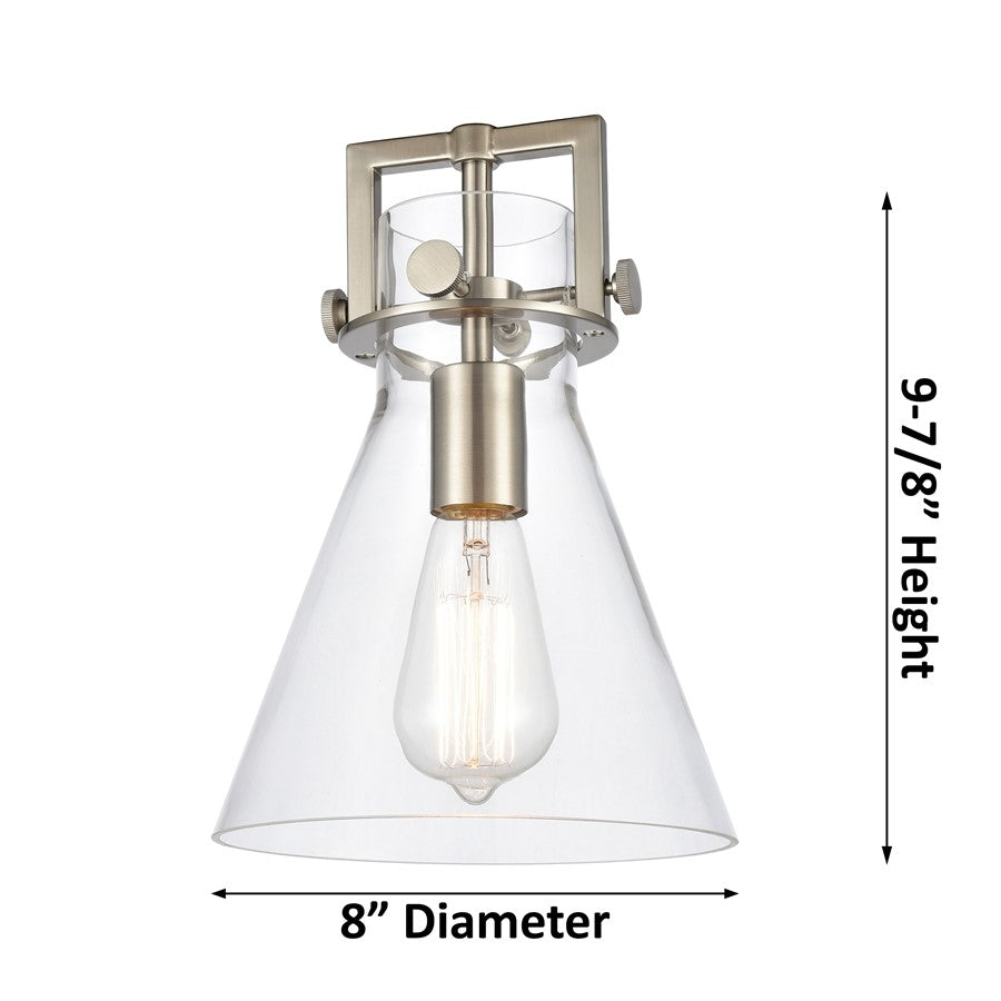 Innovations Newton Cone 1Lt 8" Sconce, CBZ/Clear