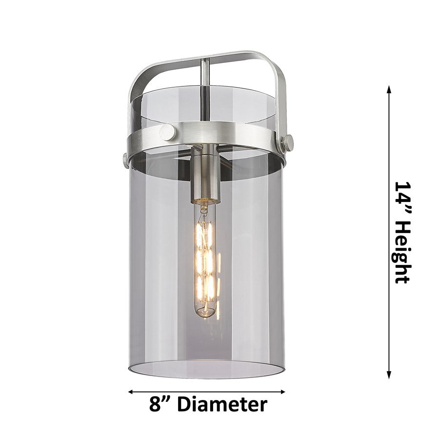 Innovations Pilaster 1Lt 8" Stem Mini Pendant, CBZ/CL