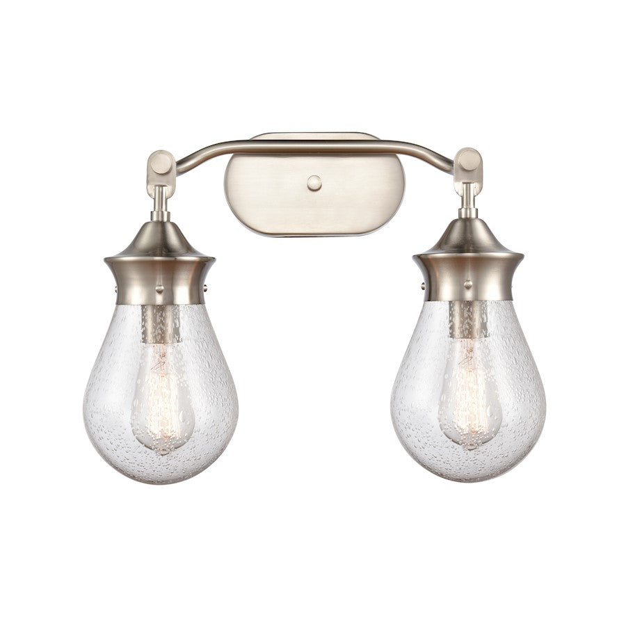 Innovations Genesis 2 Light Vanity, Satin Nickel Seedy/Globe