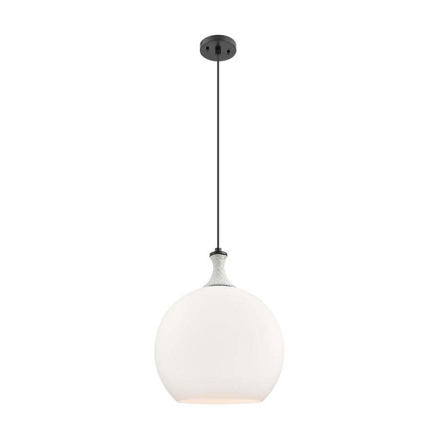 Innovations Astor 1Lt 14" Cord Pendant, BK/WH - 415-1PR-BK-G121-14