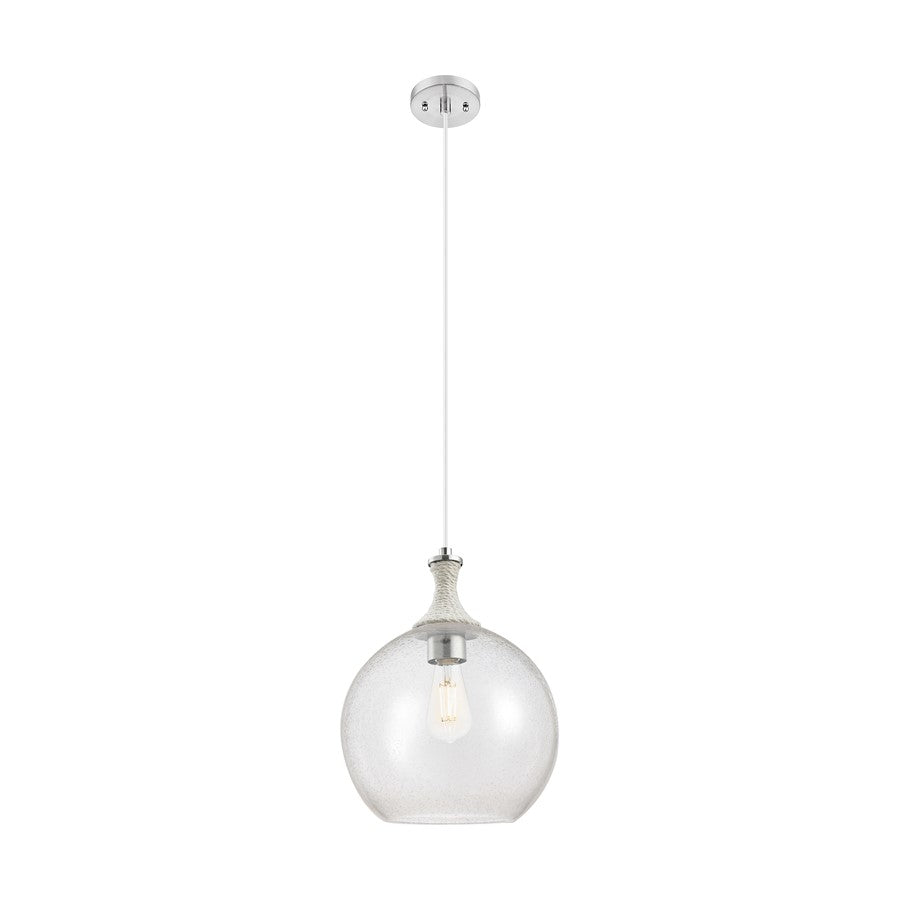 Innovations Astor 1Lt 12" Cord Mini Pendant, SN/WhiteSD - 415-1PR-SN-G124-12
