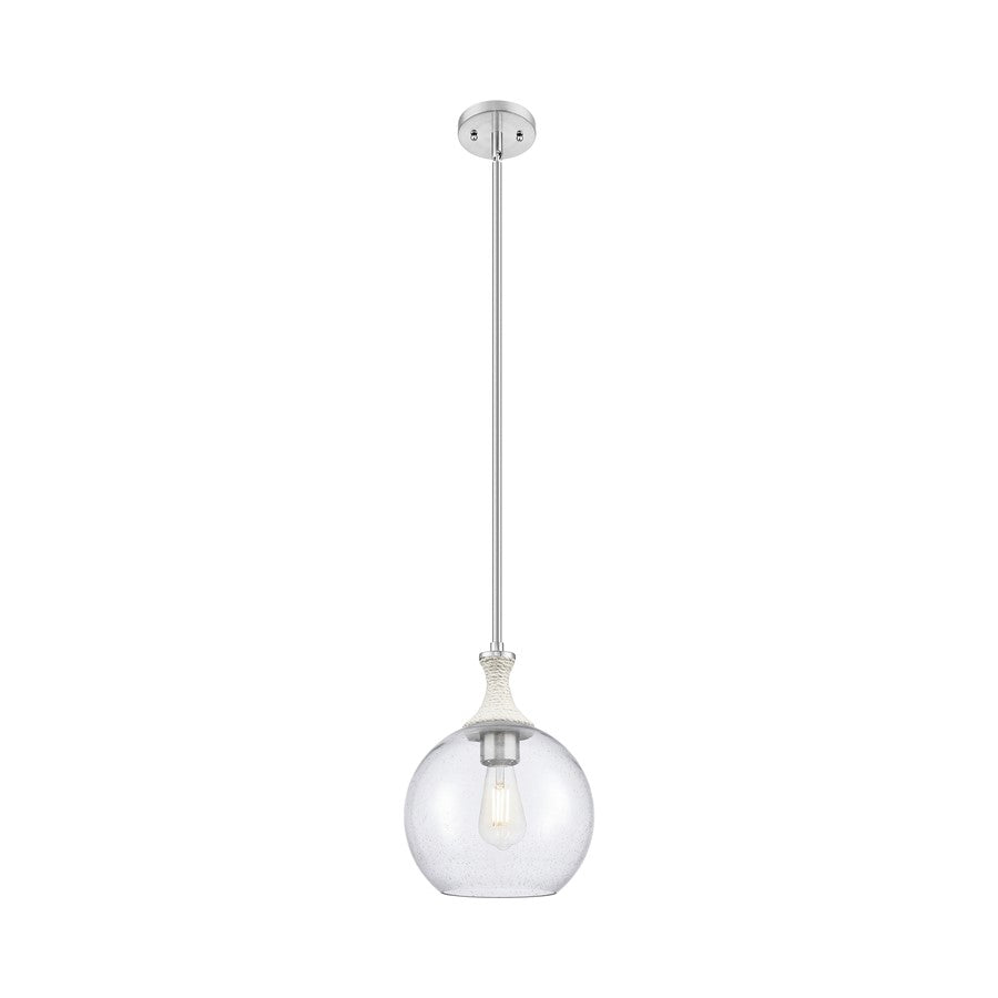 Innovations Astor 1Lt 10" Stem Mini Pendant, SN/WhiteSD - 415-1SR-SN-G124-10