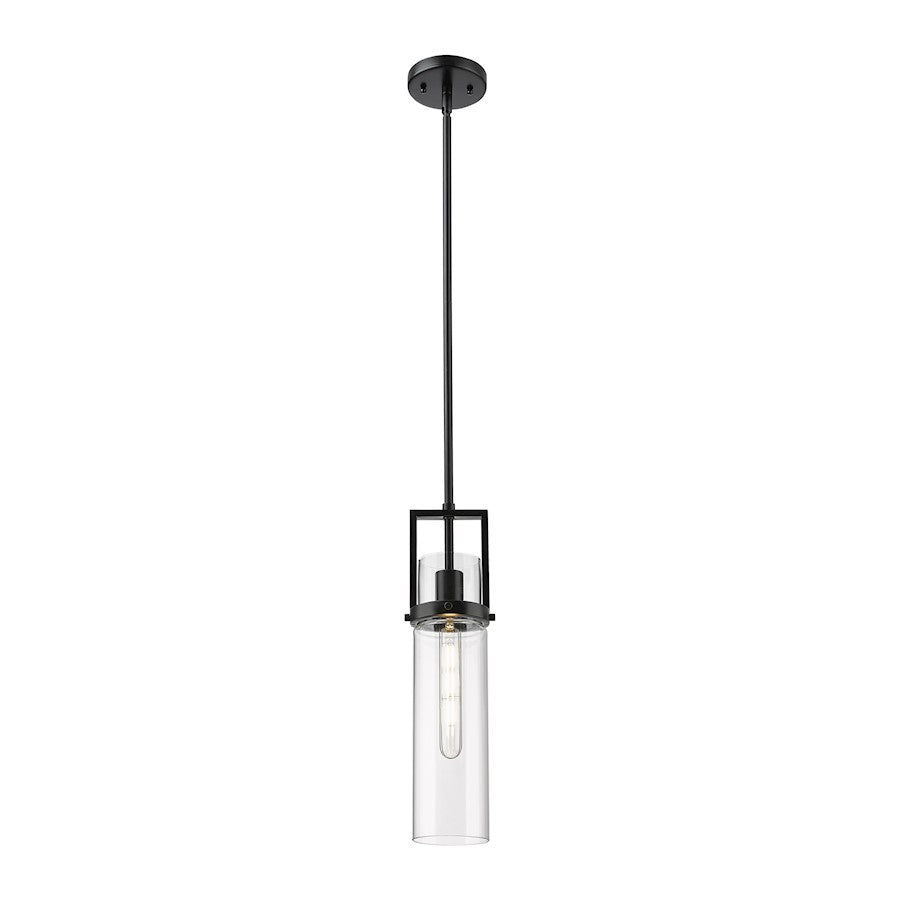 Innovations Utopia 1 Lt 15" Stem Pendant, Black/Clear