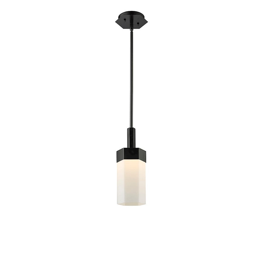 Innovations Claverack 1 Lt 9" Stem Pendant, Black/White
