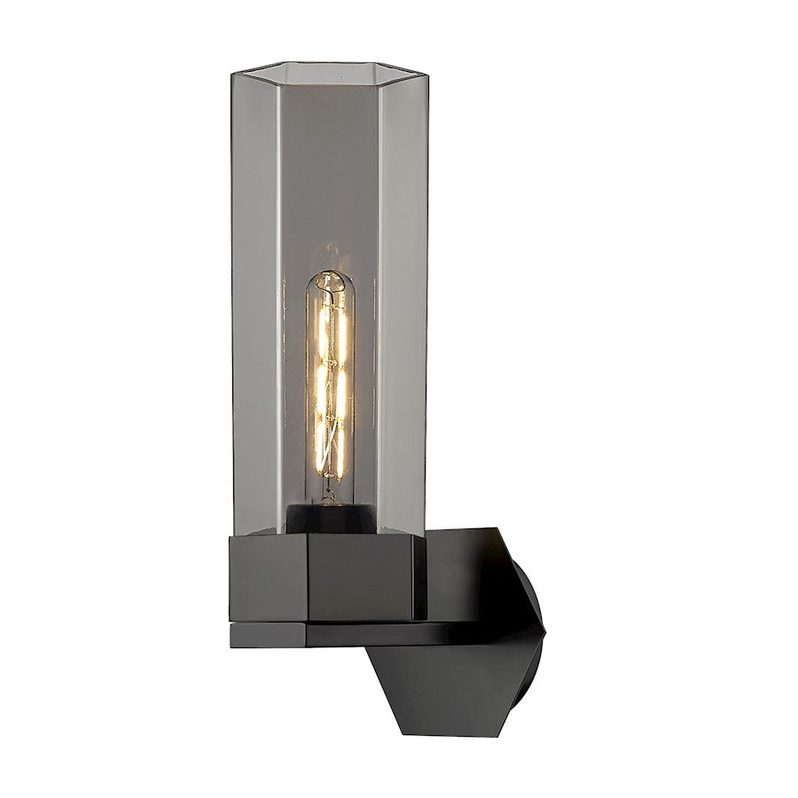 Innovations Claverack 1 Lt 14" Wall Sconce, Black/P Smoke