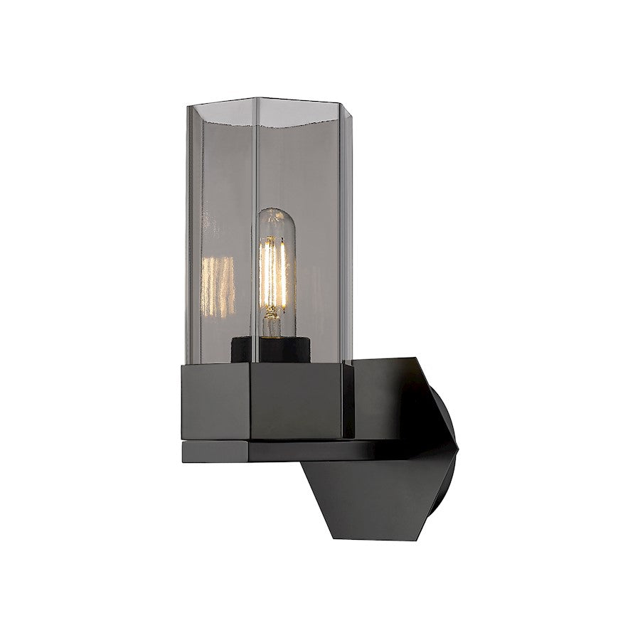 Innovations Claverack 1 Lt 9" Wall Sconce, Black/P Smoke