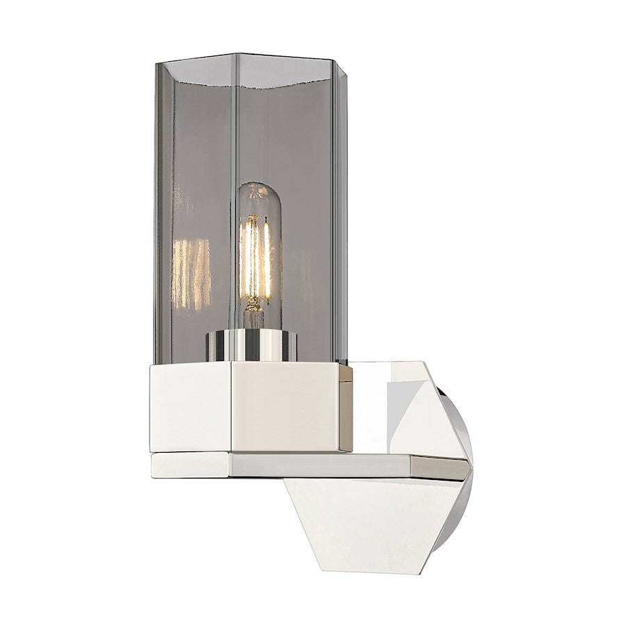Innovations Claverack 1 Lt 9" Wall Sconce, PN/Plated Smoke