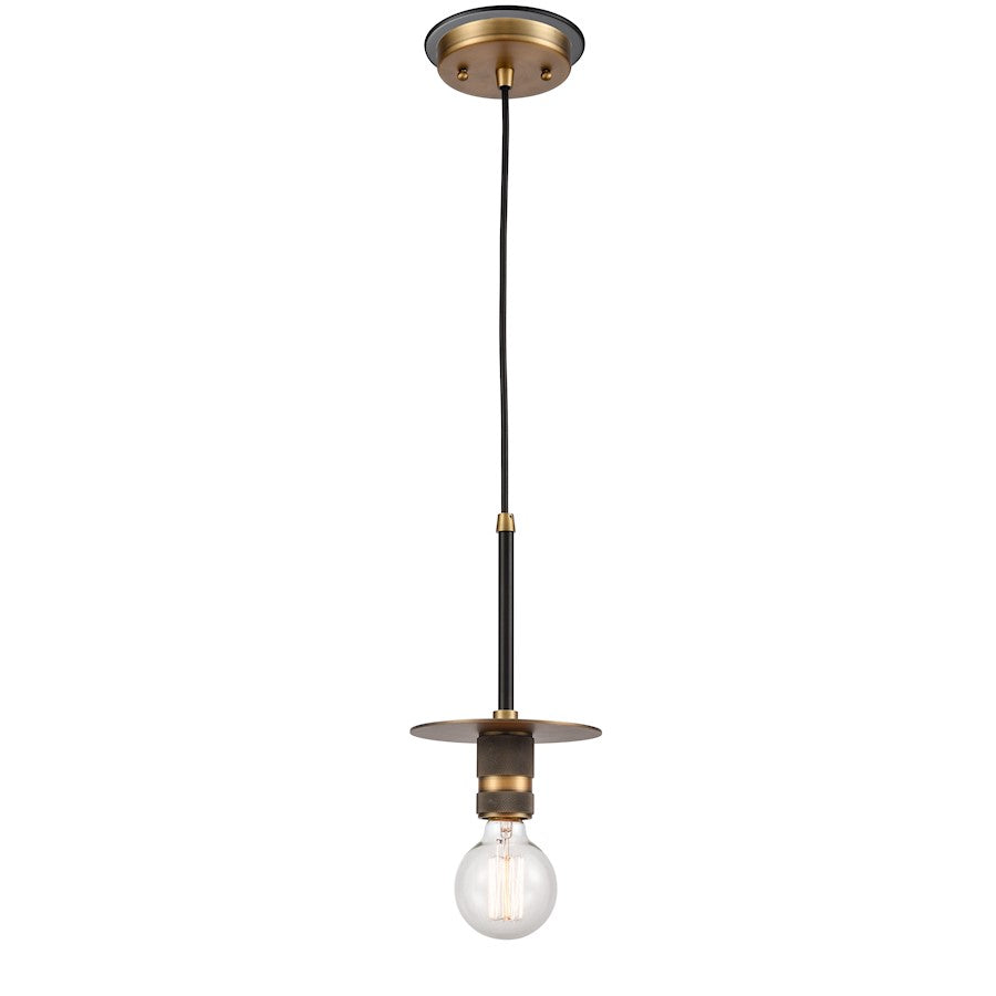 Innovations Aurora 5" LED Mini Pendant, Black Brushed Brass