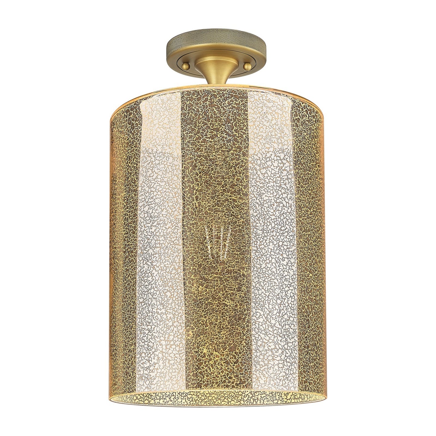 Innovations Cobbleskill 9in 1-Light Flush Mount | Industrial Brushed Brass and Mercury Glass | Hallway & Bedroom | Model 434-1F-BB-G116-L