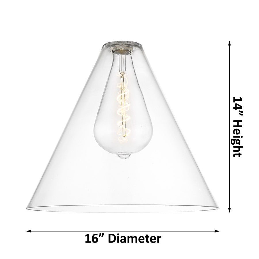 Innovations CP 1Lt 16" Berkshire Cord Pendant, Brushed Brass/CL