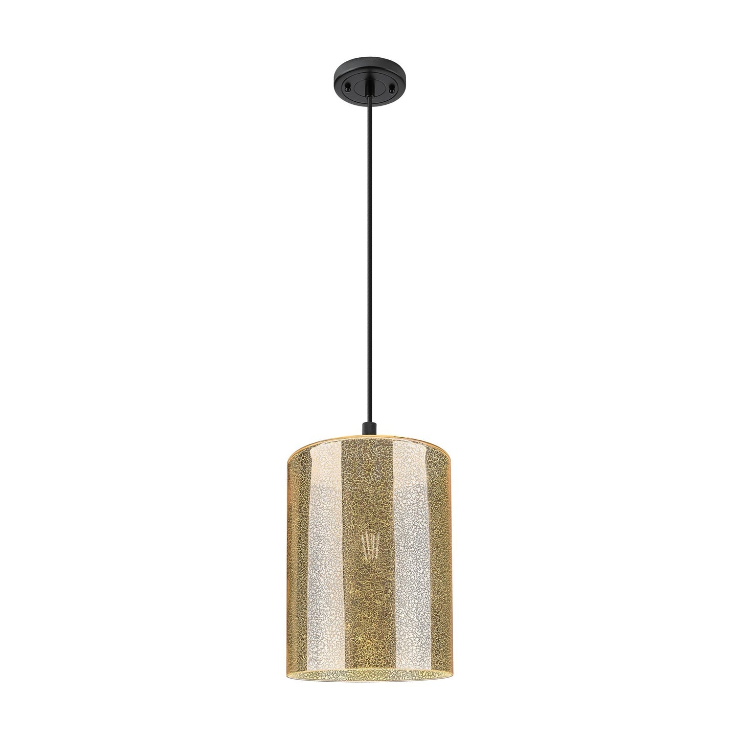 Innovations Cobbleskill 9in 1-Light Pendant | Industrial Matte Black and Mercury Glass | Kitchen Island & Dining Room | Model 434-1P-BK-G116-L