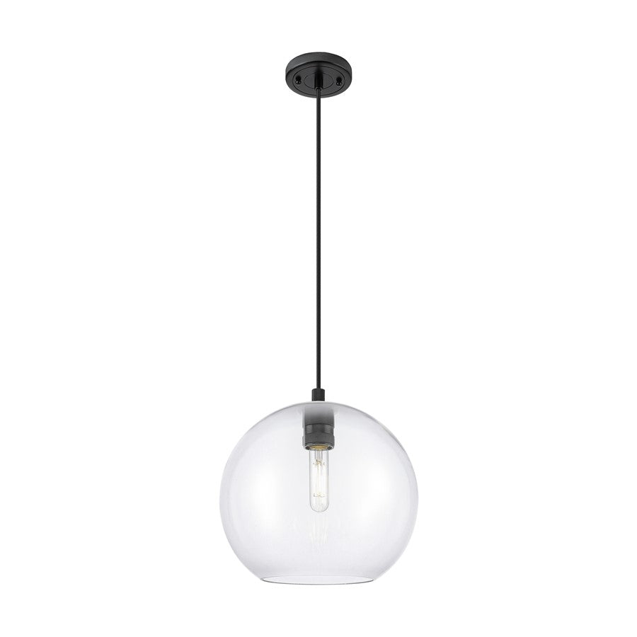 Innovations Crown Point 1Lt 10" Athens Cord Pendant, BK/CL - 434-1P-BK-G122-10