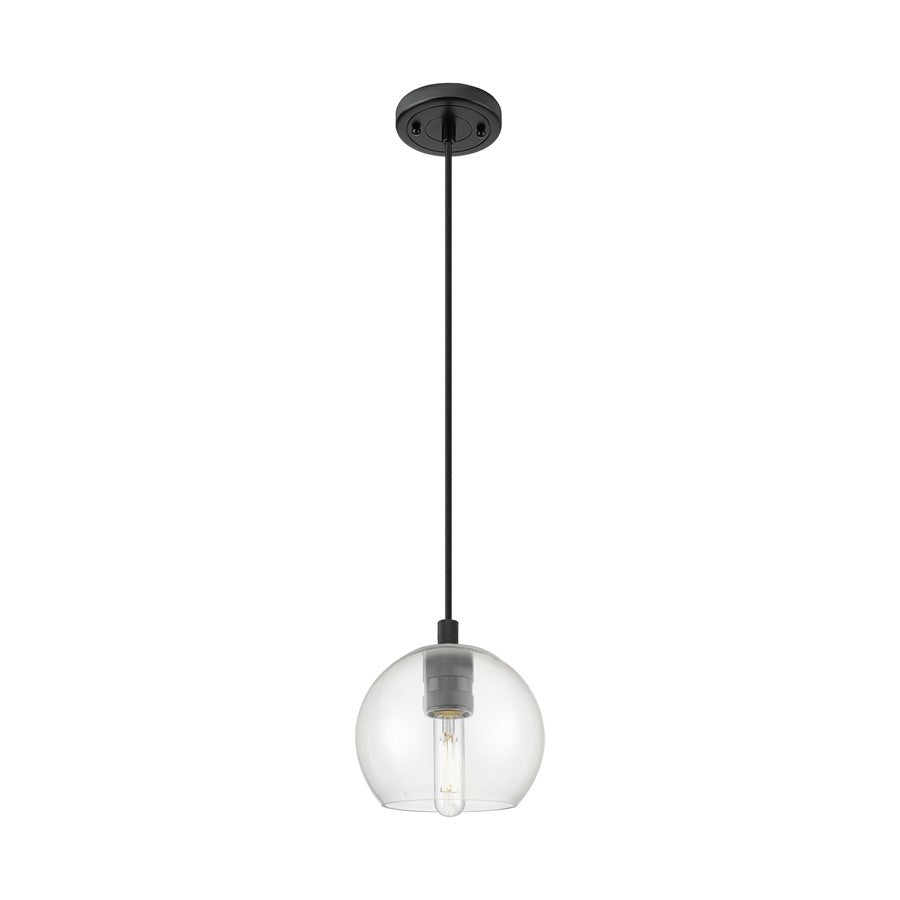Innovations Crown Point 1Lt 6" Athens Cord Pendant, BK/Clear - 434-1P-BK-G122-6