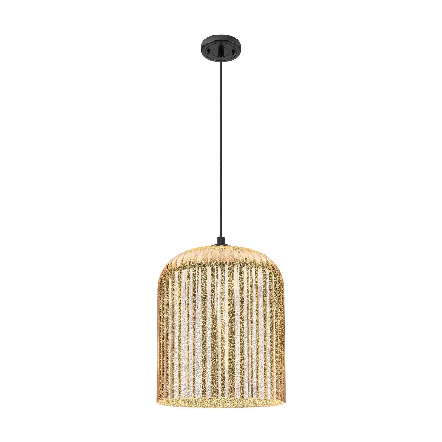 Innovations Crown Point 12in 1-Light Pendant | Industrial Matte Black and Mercury Glass | Kitchen Island & Dining Room | Model 434-1P-BK-G559-12ME