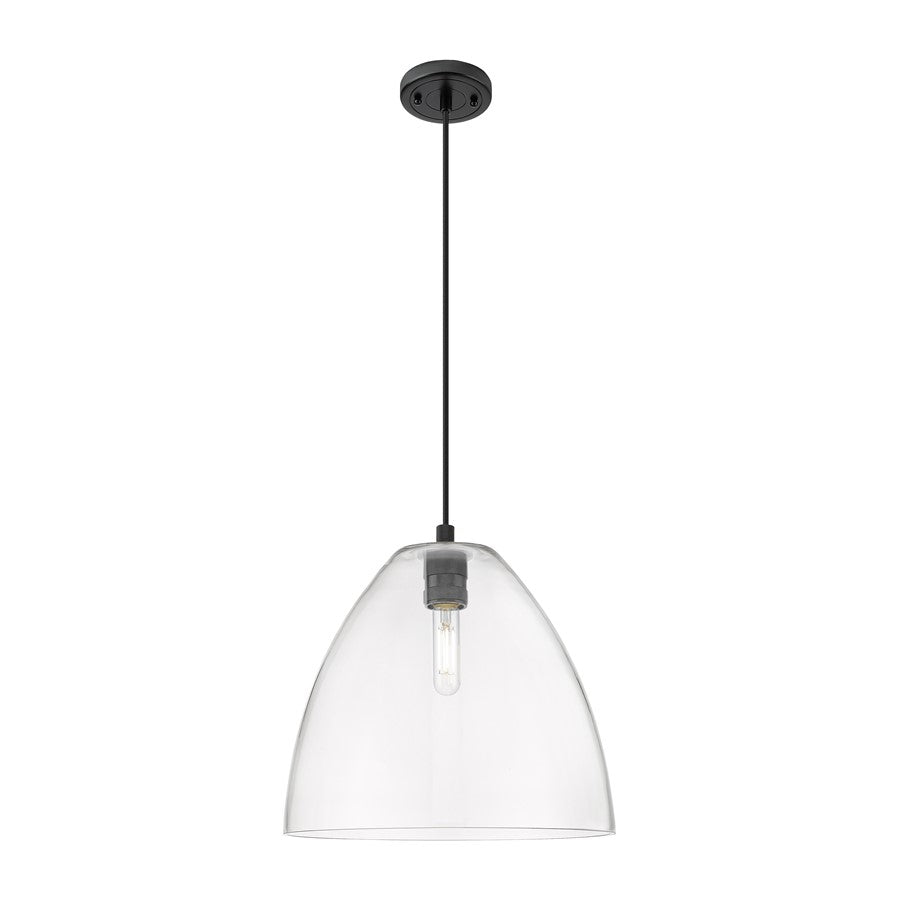 Innovations Crown Point 1Lt 12" Bristol Cord Pendant, BK/CL - 434-1P-BK-GBD-122