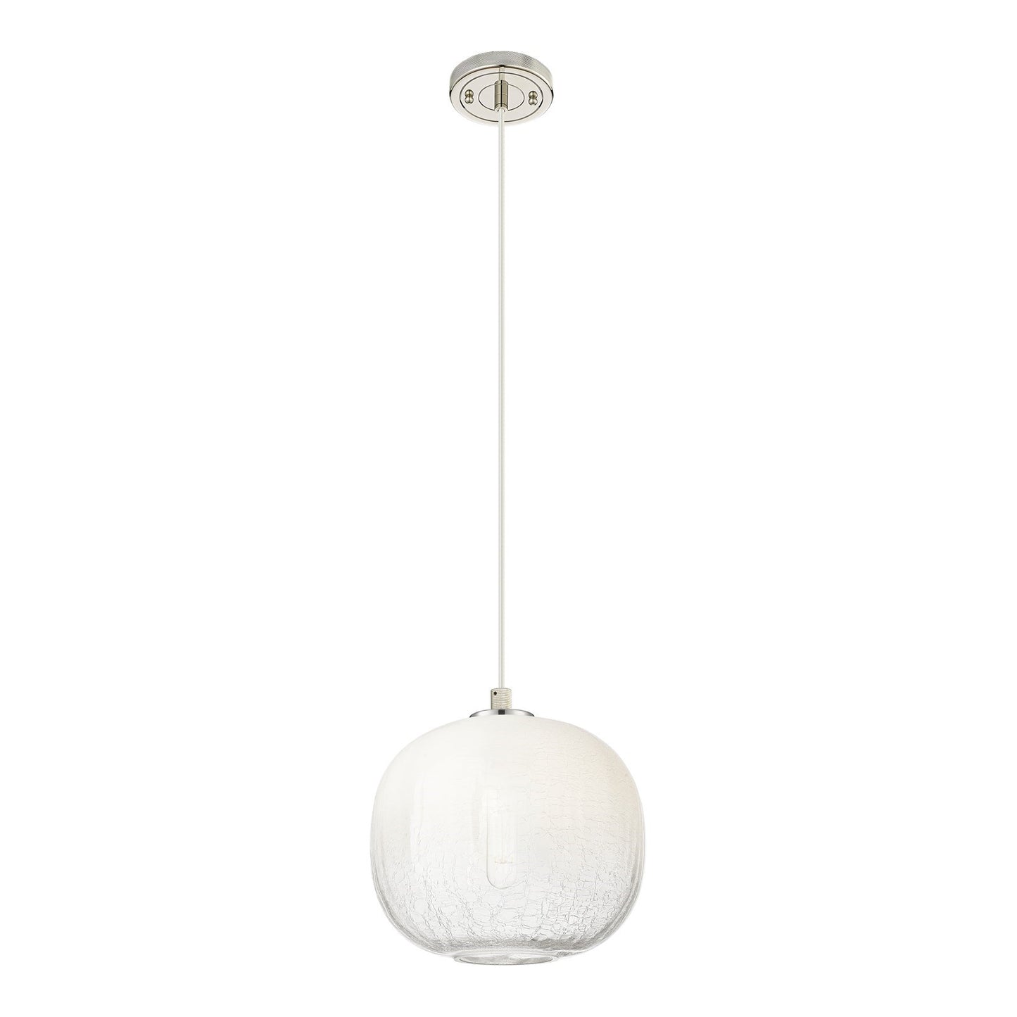 Innovations Brookhaven Sphere 10in 1-Light Pendant | Industrial Polished Nickel and Opal Glass | Kitchen Island & Dining | Model 434-1P-PN-G481-10OP