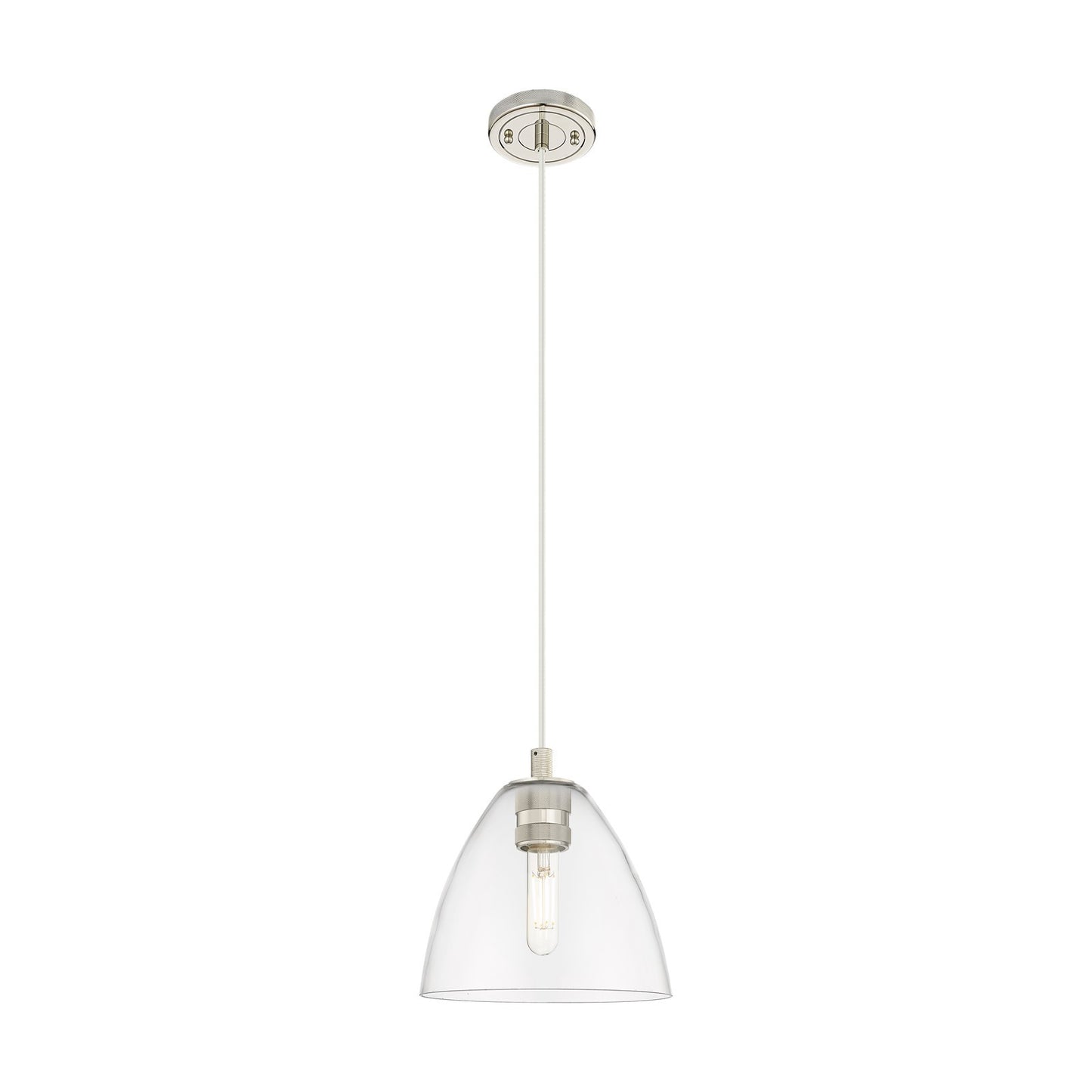 Innovations Bristol 7.5in 1-Light Pendant | Industrial Polished Nickel and Clear Glass | Kitchen Island & Dining Room | Model 434-1P-PN-GBD-752