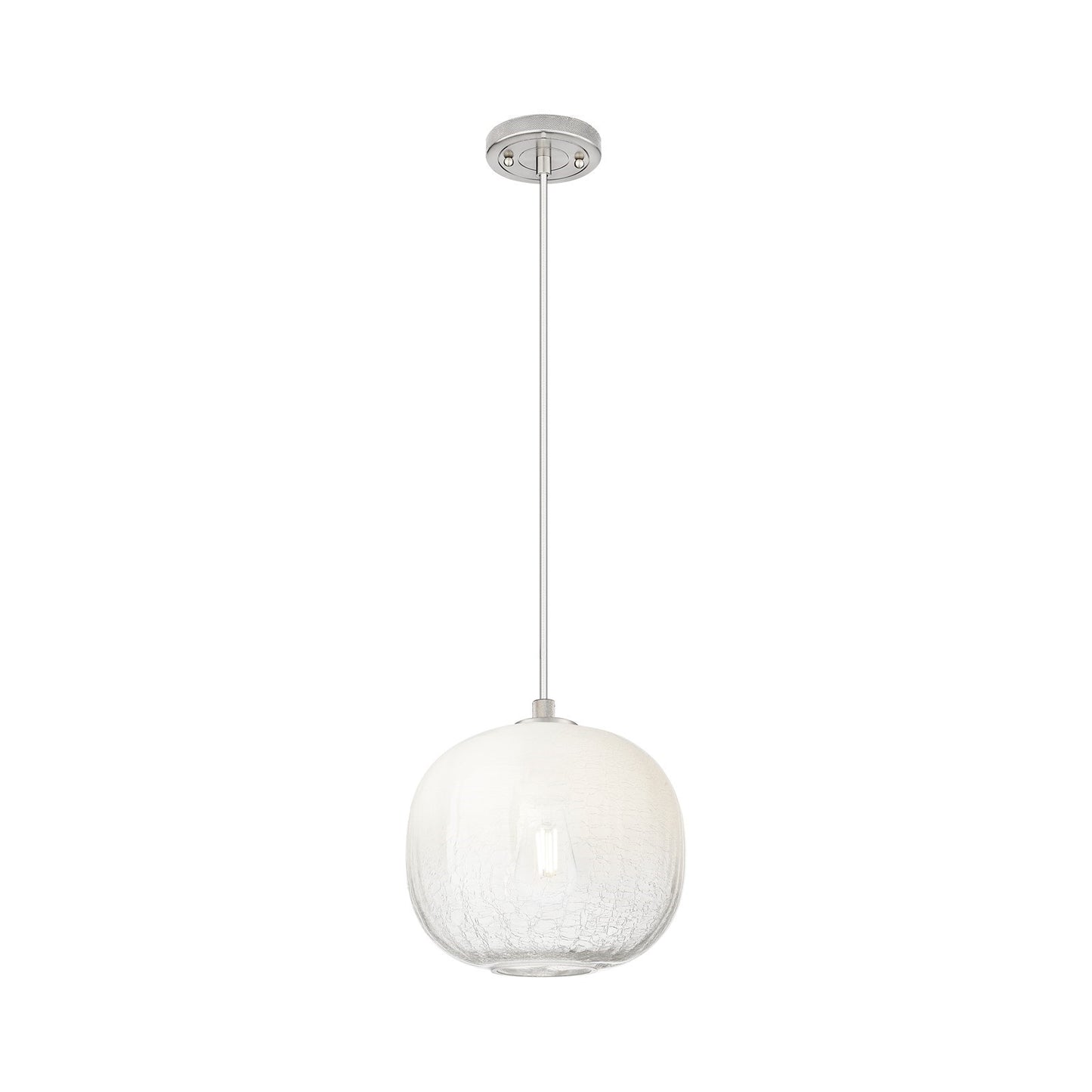 Innovations Brookhaven Sphere 10.5in 1-Light Pendant | Industrial Satin Nickel and Opal Glass | Kitchen Island & Dining | Model 434-1P-SN-G481-10OP
