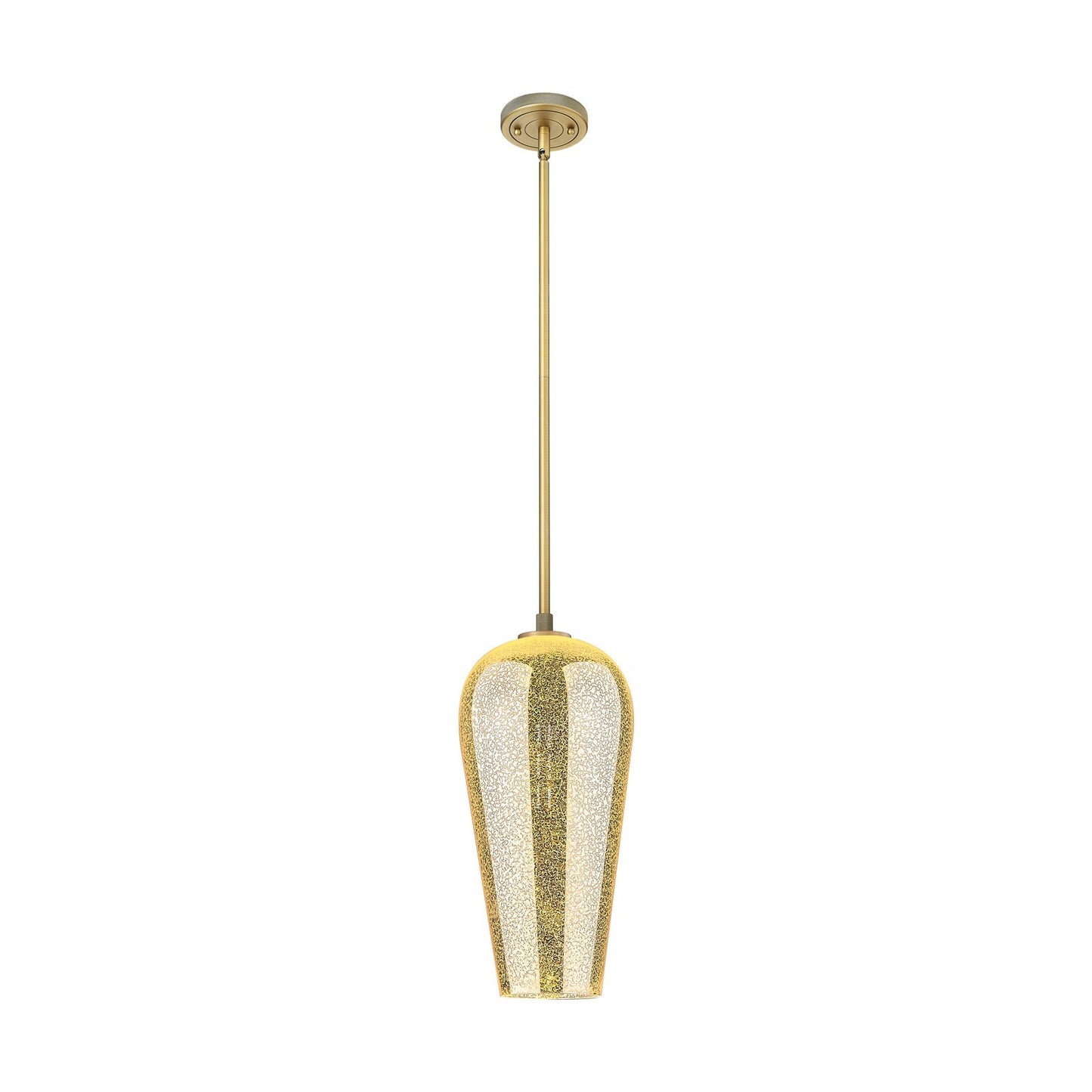 Innovations Chelsea 8in 1-Light Pendant | Industrial Brushed Brass and Mercury Glass | Kitchen Island & Dining Room | Model 434-1S-BB-G456-8ME