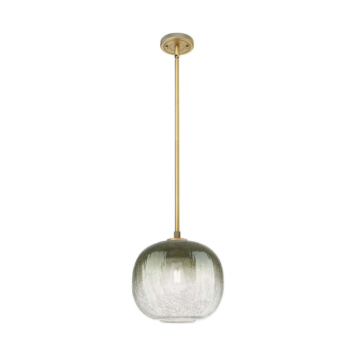 Innovations Brookhaven Sphere 10in 1-Light Pendant | Industrial Brushed Brass and Slate Glass | Kitchen Island & Dining | Model 434-1S-BB-G481-10SL
