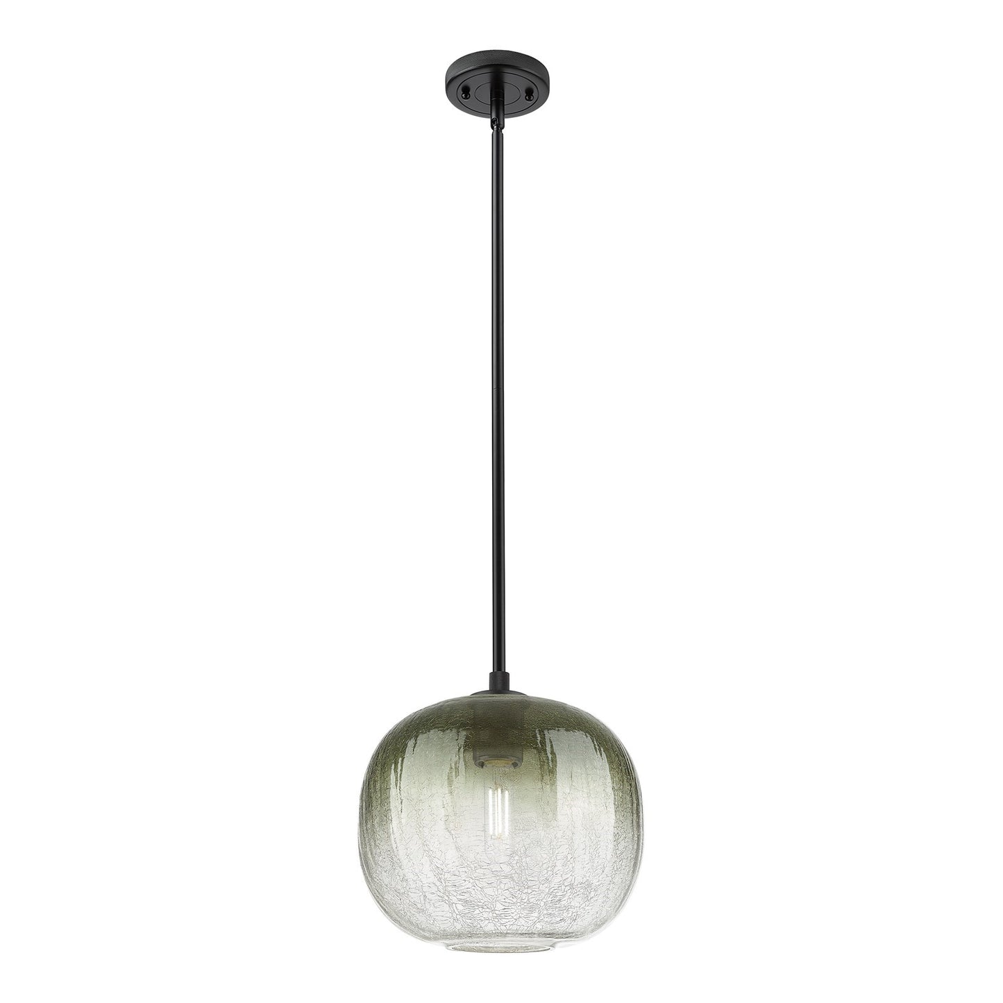 Innovations Brookhaven Sphere 10in 1-Light Pendant | Industrial Matte Black and Slate Glass | Kitchen Island & Dining | Model 434-1S-BK-G481-10SL