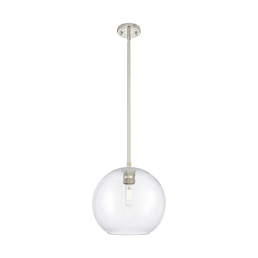 Innovations Crown Point 1Lt 10" Athens Stem Pendant, PN/CL - 434-1S-PN-G122-10