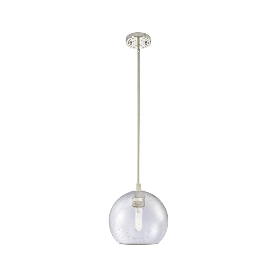 Innovations Crown Point 1Lt 8" Athens Stem Pendant, PN/Seed - 434-1S-PN-G124-8
