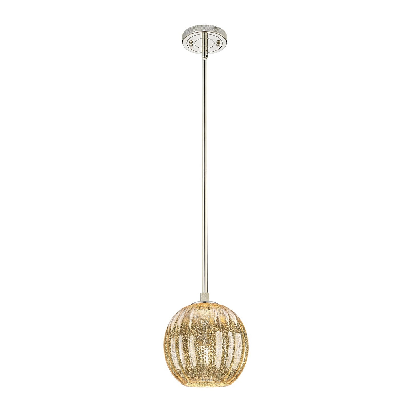 Innovations Preston Globe 7in 1-Light Pendant | Industrial Polished Nickel and Mercury Glass | Kitchen Island & Dining | Model 434-1S-PN-G458-7ME