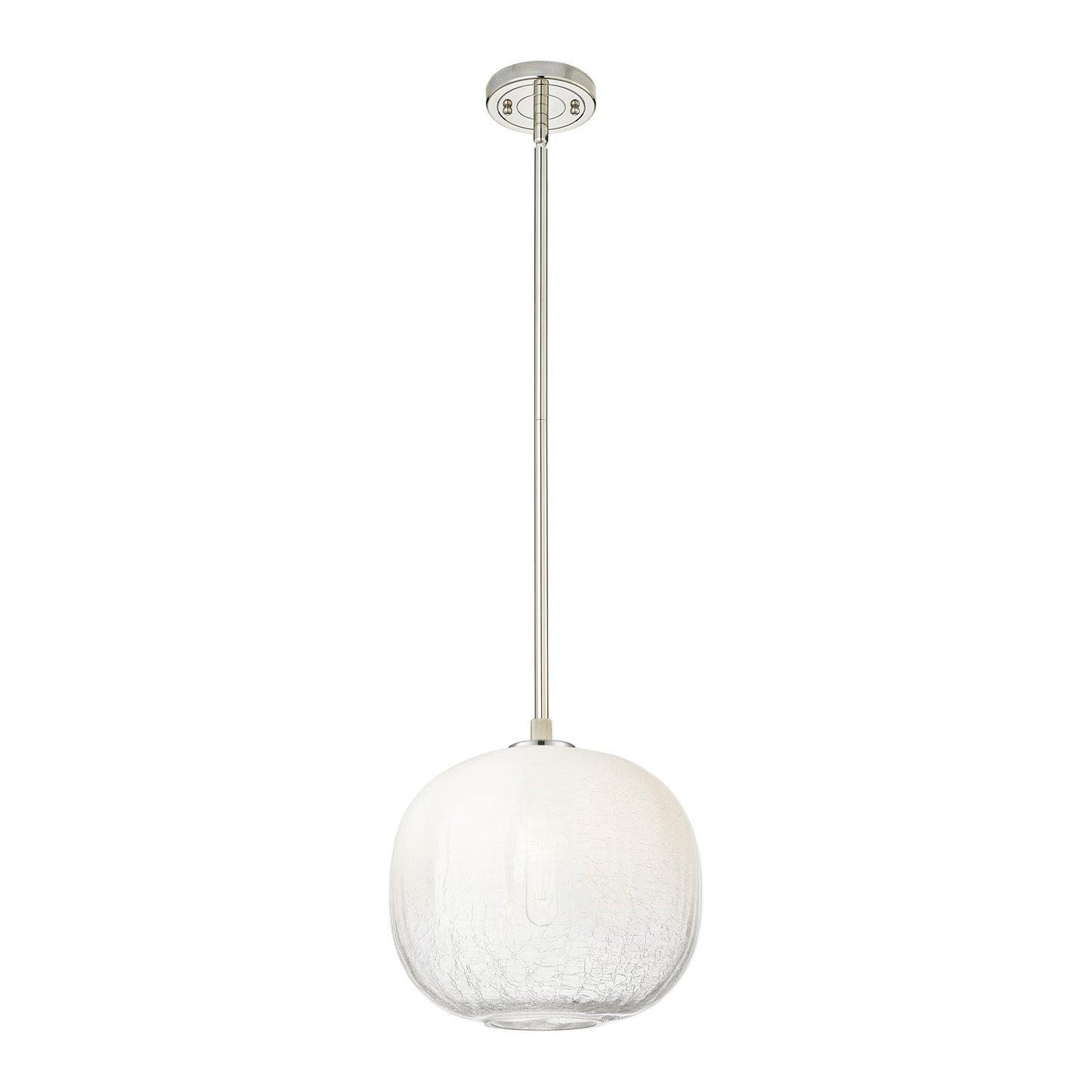 Innovations Brookhaven Sphere 10in 1-Light Pendant | Industrial Polished Nickel and Opal Glass | Kitchen Island & Dining | Model 434-1S-PN-G481-10OP