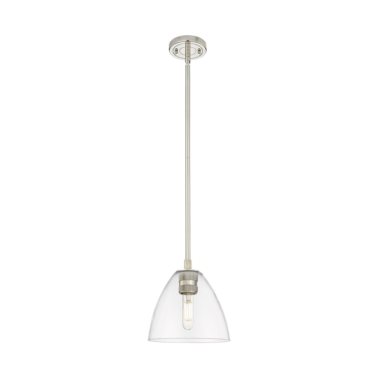 Innovations Bristol 7.5in 1-Light Pendant | Polished Nickel and Clear Glass | Kitchen Island & Dining Room | Model 434-1S-PN-GBD-752
