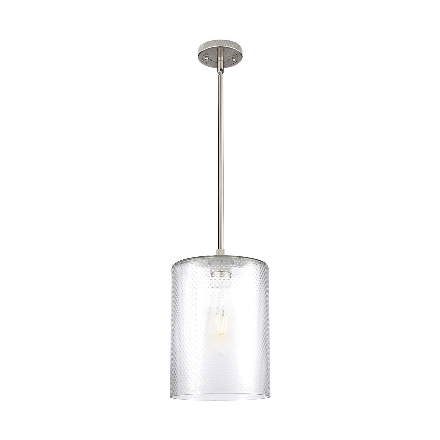 Innovations Cobbleskill 9in 1-Light Pendant | Industrial Satin Nickel and Clear Glass | Kitchen Island & Dining Room | Model 434-1S-SN-G112-L