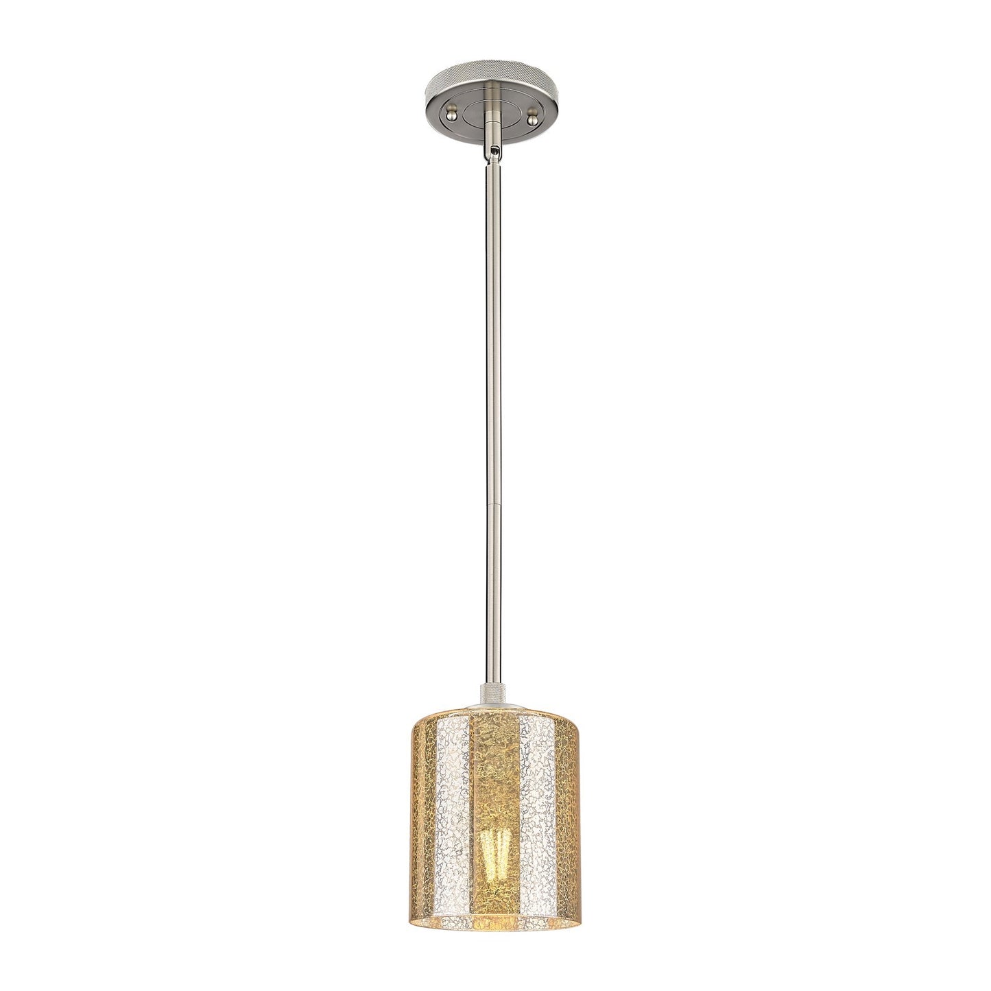 Innovations Cobbleskill 5in 1-Light Pendant | Industrial Satin Nickel and Mercury Glass | Kitchen Island & Dining Room | Model 434-1S-SN-G116