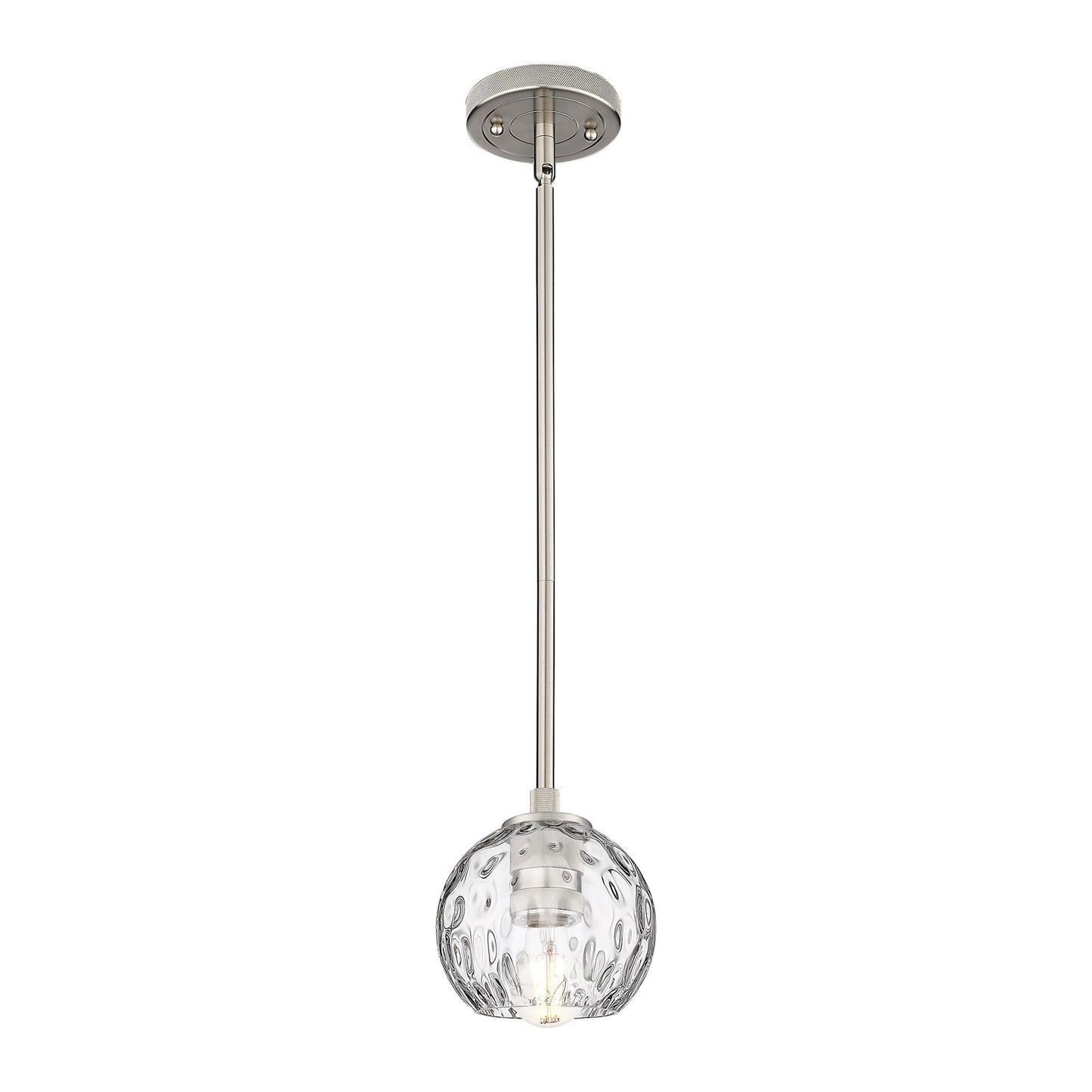 Innovations Athens Water Glass 6in 1-Light Pendant | Industrial Satin Nickel and Clear Glass | Kitchen Island & Dining Room | Model 434-1S-SN-G1215-6