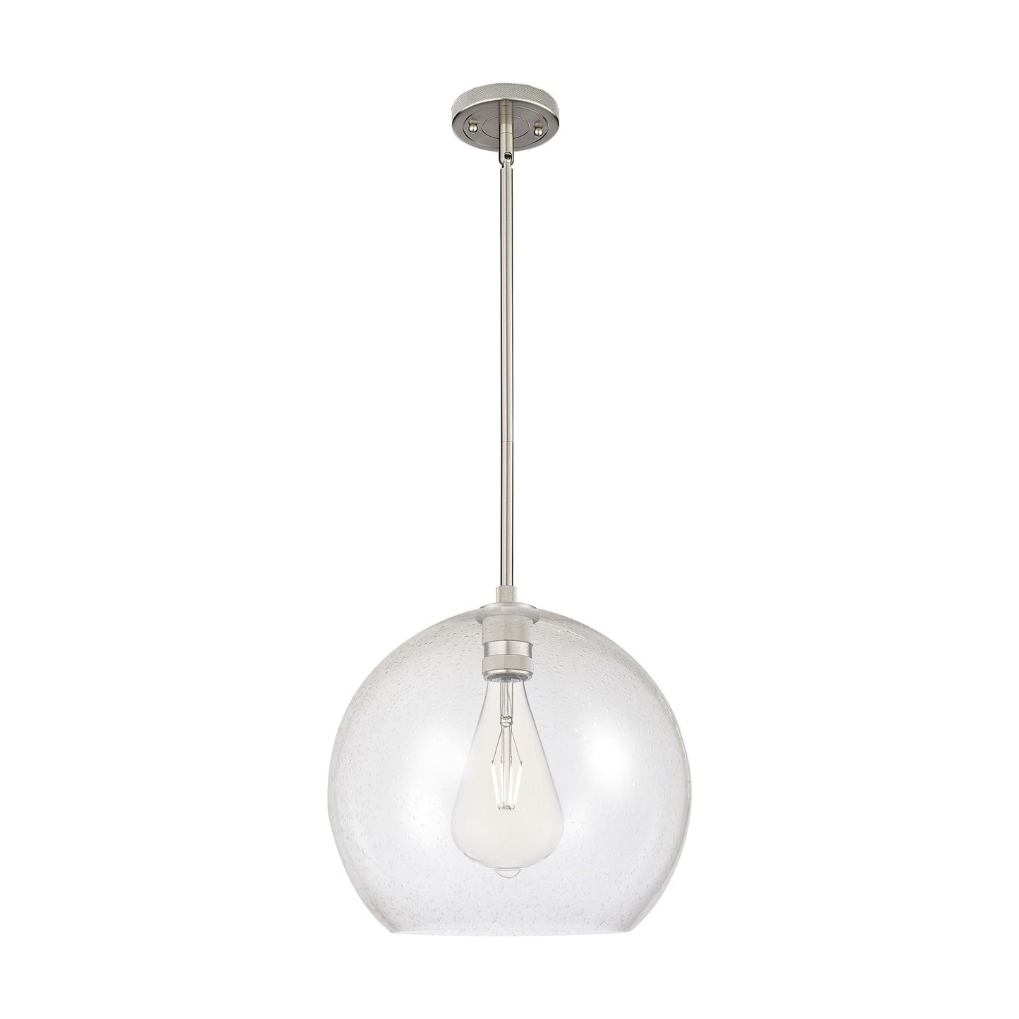 Innovations Astor 14in 1-Light Pendant | Industrial Satin Nickel and Seedy Glass | Kitchen Island & Dining Room | Model 434-1S-SN-G124-14