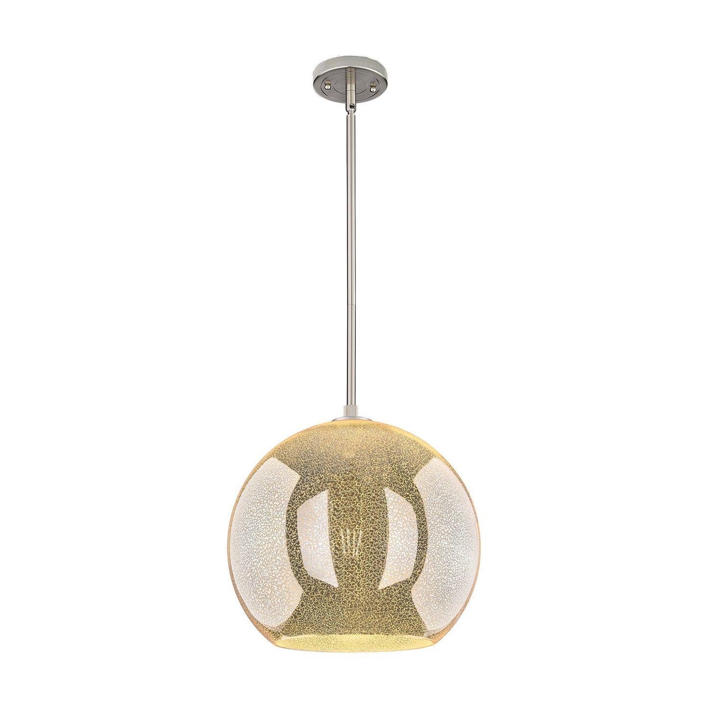 Innovations Astor 14in 1-Light Pendant | Industrial Satin Nickel and Mercury Glass | Kitchen Island & Dining Room | Model 434-1S-SN-G128-14
