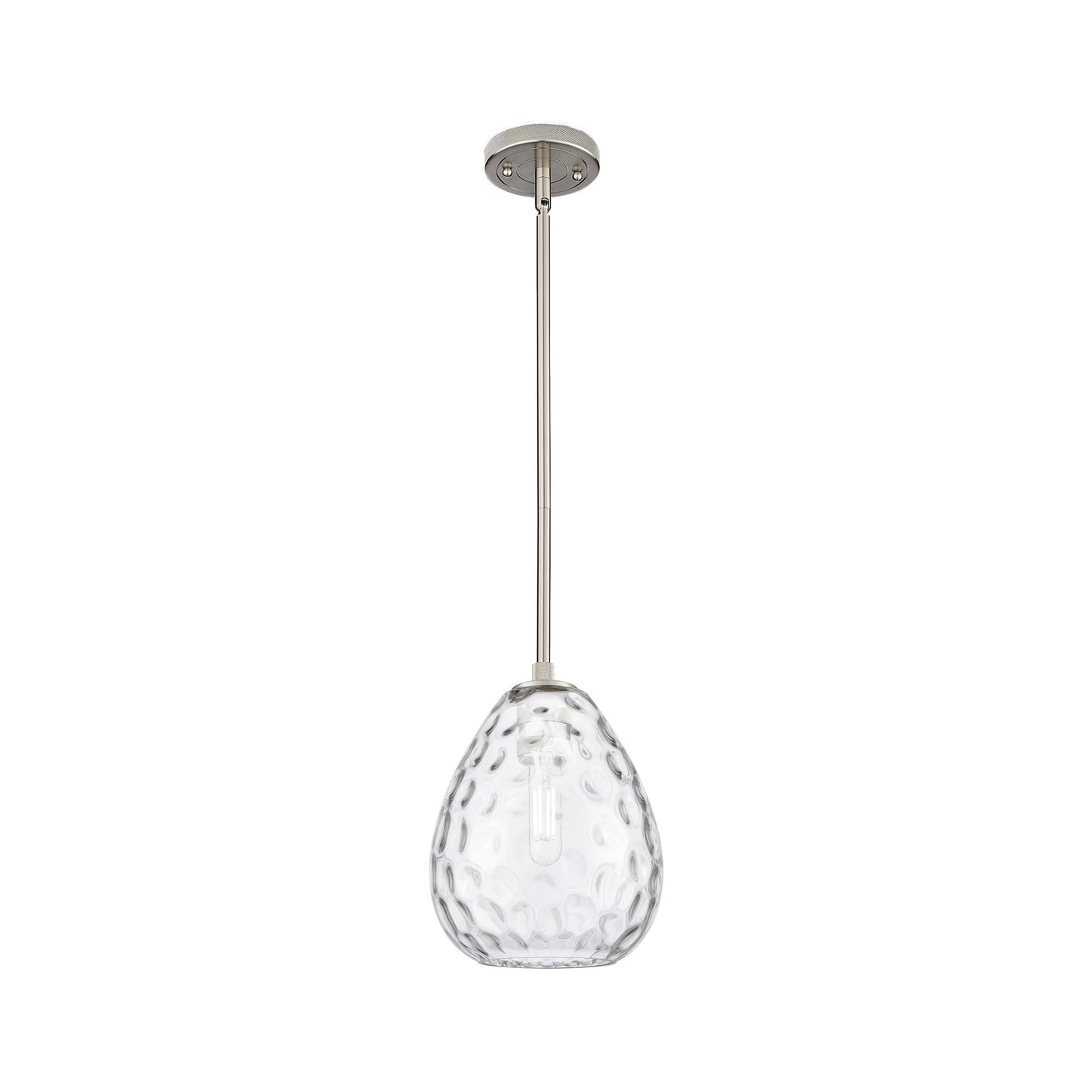 Innovations Lighting Waverly 8in 1-Light Pendant | Industrial Satin Nickel and Clear Glass | Kitchen Island & Dining Room | Model 434-1S-SN-G372