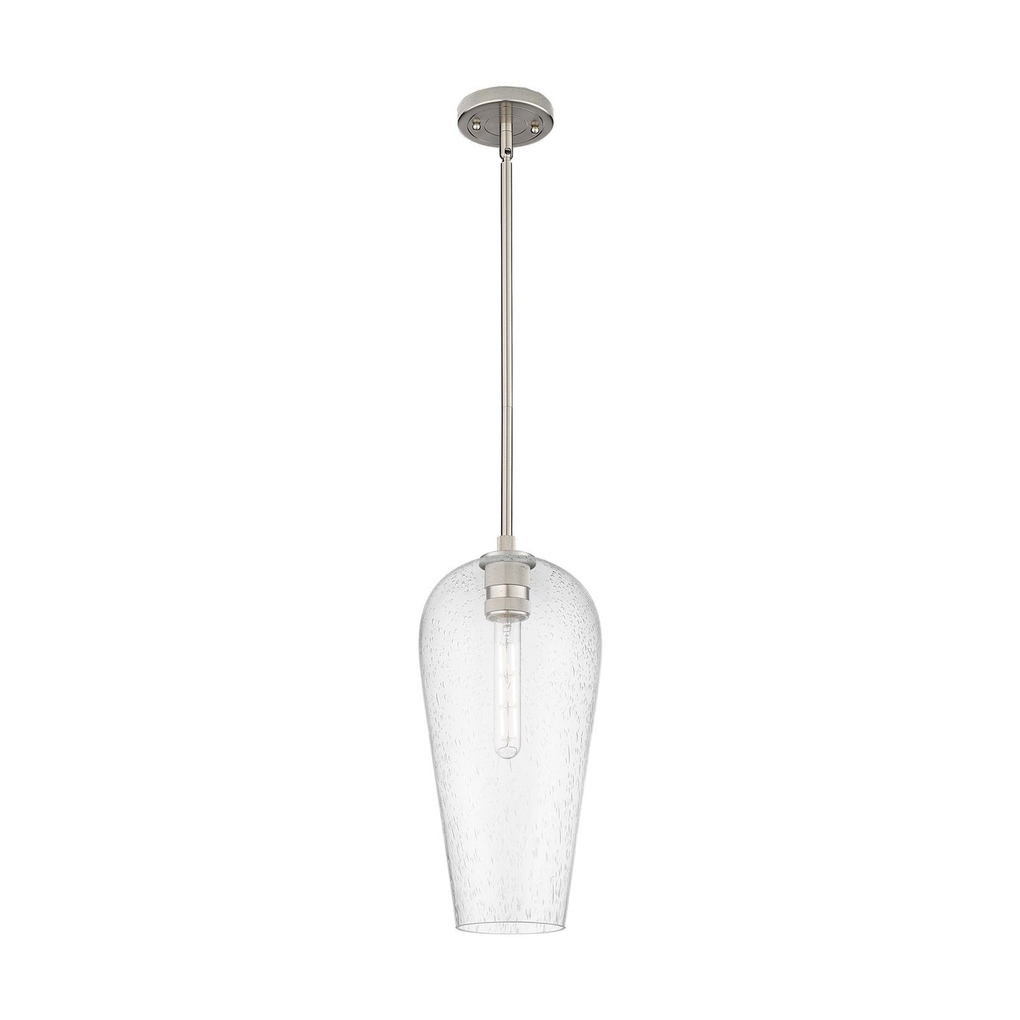 Innovations Chelsea 8in 1-Light Pendant | Industrial Satin Nickel and Seedy Glass | Kitchen Island & Dining Room | Model 434-1S-SN-G456-8SDY
