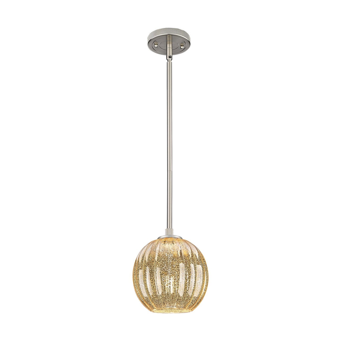 Innovations Preston Globe 7in 1-Light Pendant | Industrial Satin Nickel and Mercury Glass | Kitchen Island & Dining Room | Model 434-1S-SN-G458-7ME