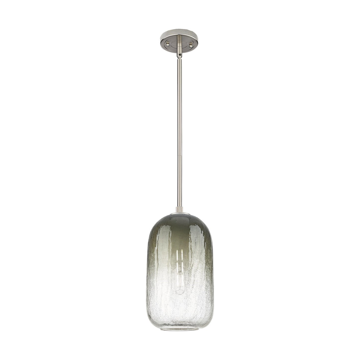 Innovations Brookhaven Cloche 7in 1-Light Pendant | Industrial Satin Nickel and Slate Glass | Kitchen Island & Dining Room | Model 434-1S-SN-G482-7SL