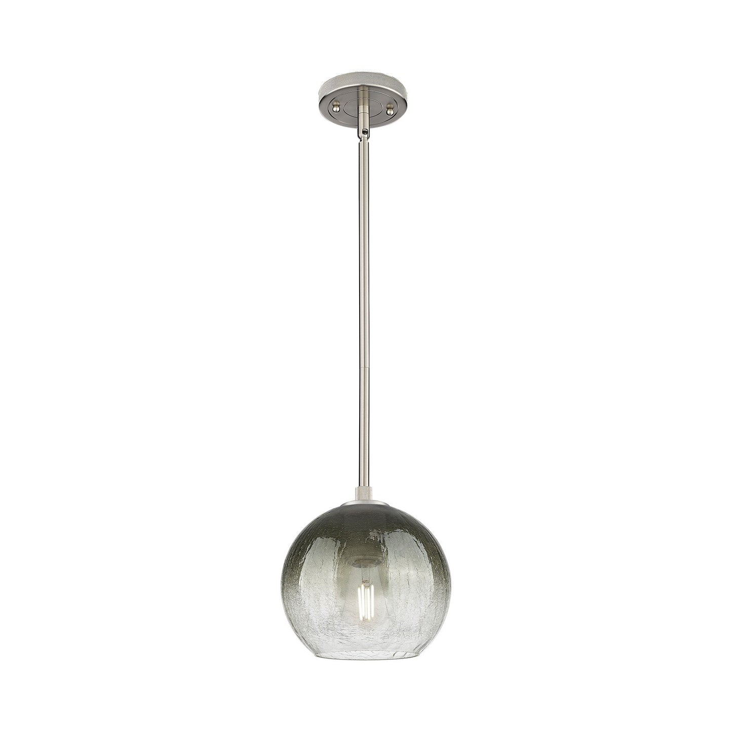 Innovations Brookhaven Globe 8in 1-Light Pendant | Industrial Satin Nickel and Slate Glass | Kitchen Island & Dining Room | Model 434-1S-SN-G483-8SL