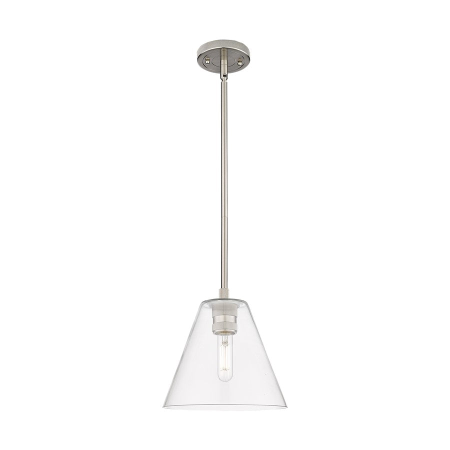 Innovations Crown Point 1Lt 8" Berkshire Stem Pendant, SN/CL - 434-1S-SN-GBC-82