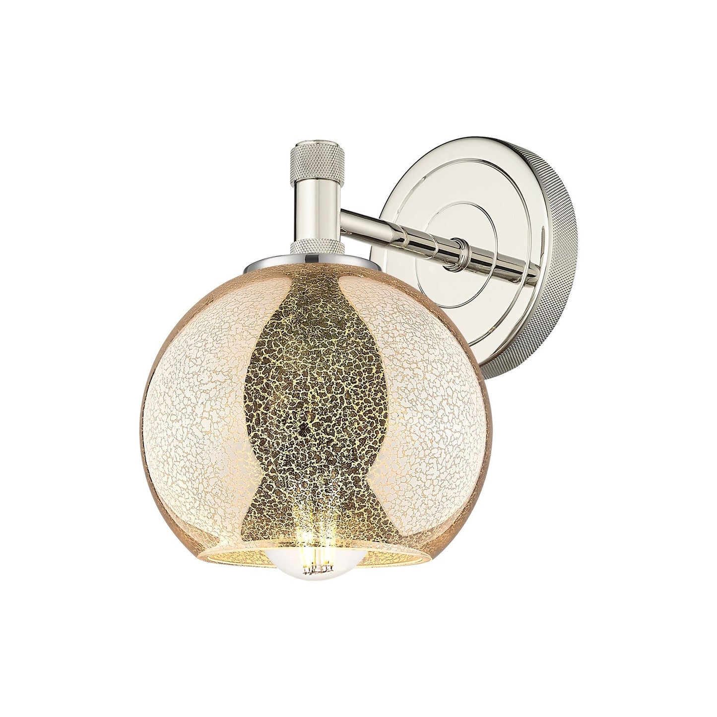 Innovations Athens 6in 1-Light Wall Sconce | Industrial Polished Nickel and Mercury Glass | Hallway & Bathroom | Model 434-1W-PN-G128-6