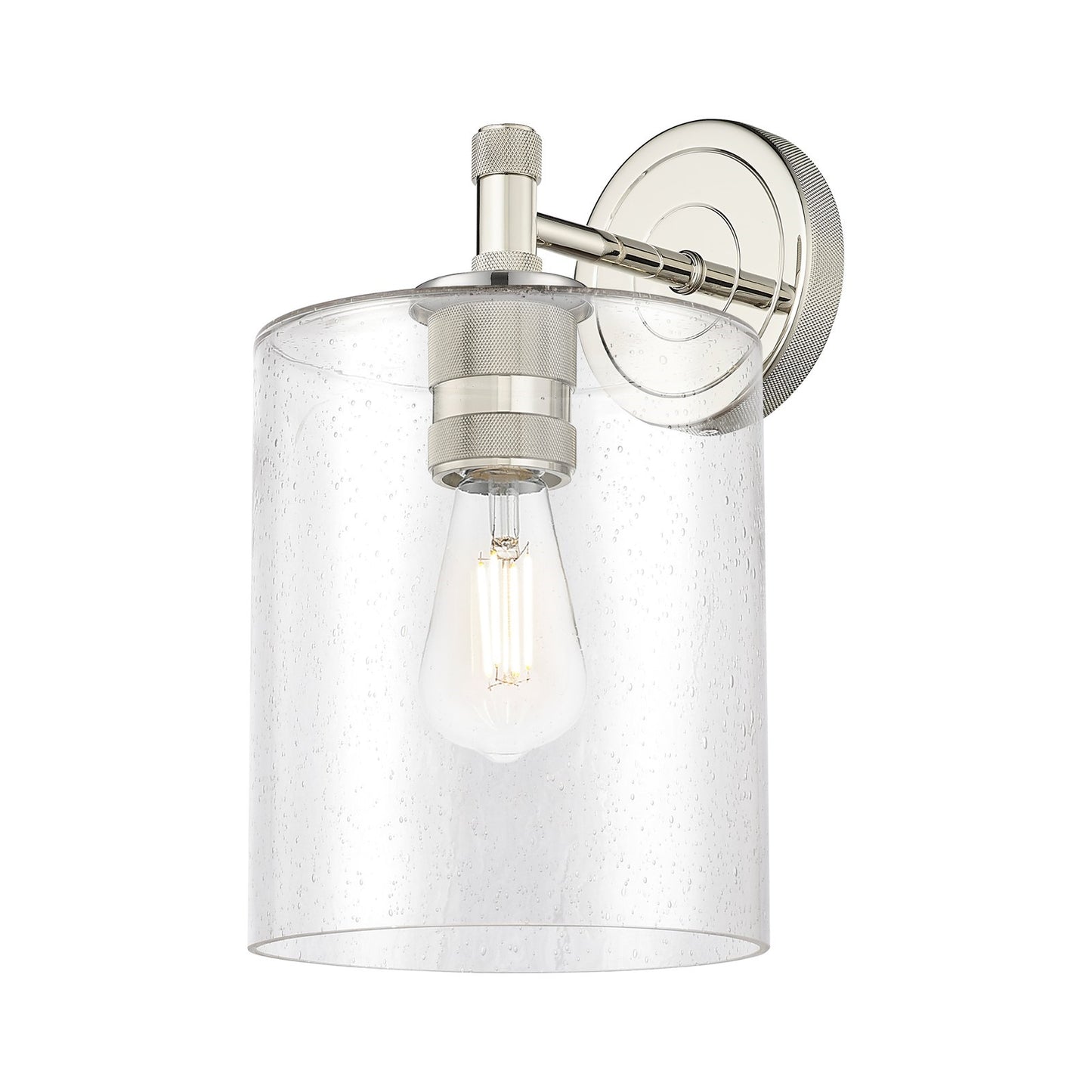 Innovations Paladin 7.125in 1-Light Wall Sconce | Industrial Polished Nickel and Seedy Glass | Bedroom & Hallway Accent | Model 434-1W-PN-G4424-7