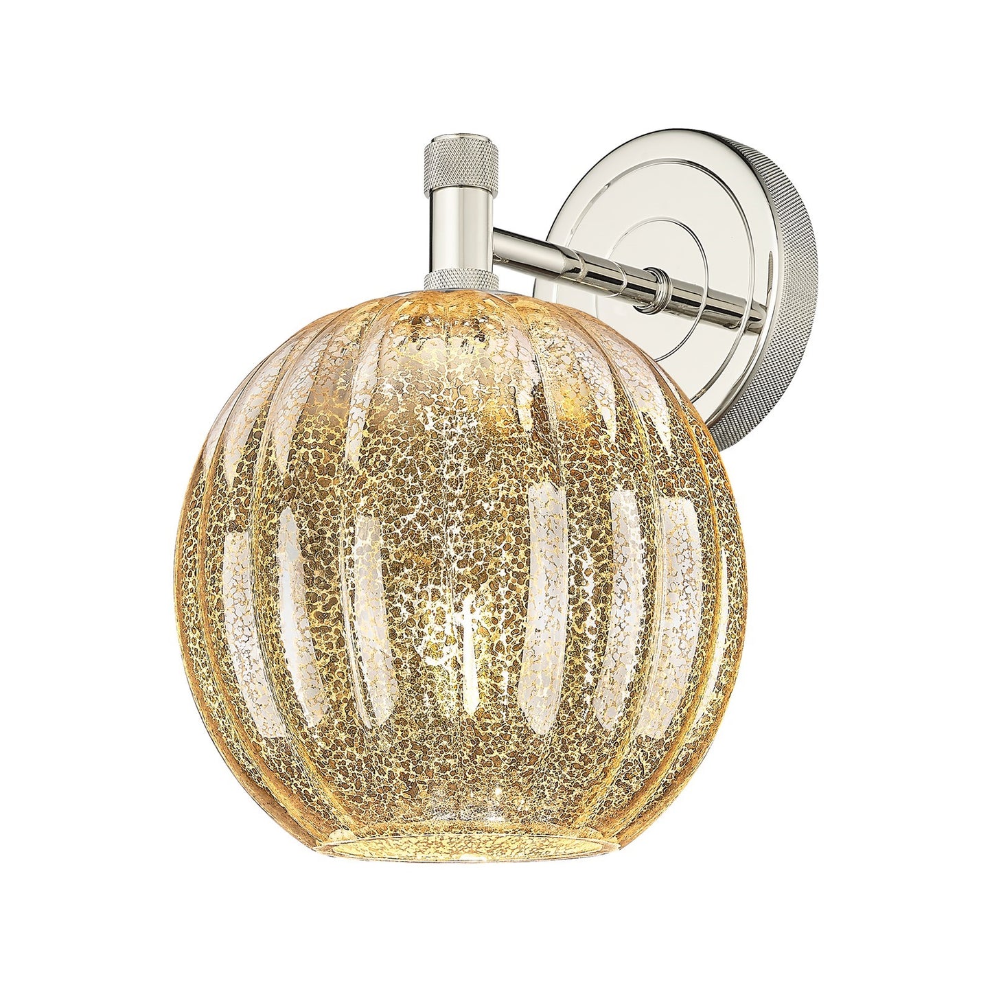 Innovations Preston Globe 7in 1-Light Wall Sconce | Industrial Polished Nickel and Mercury Glass | Bathroom & Hallway | Model 434-1W-PN-G458-7ME