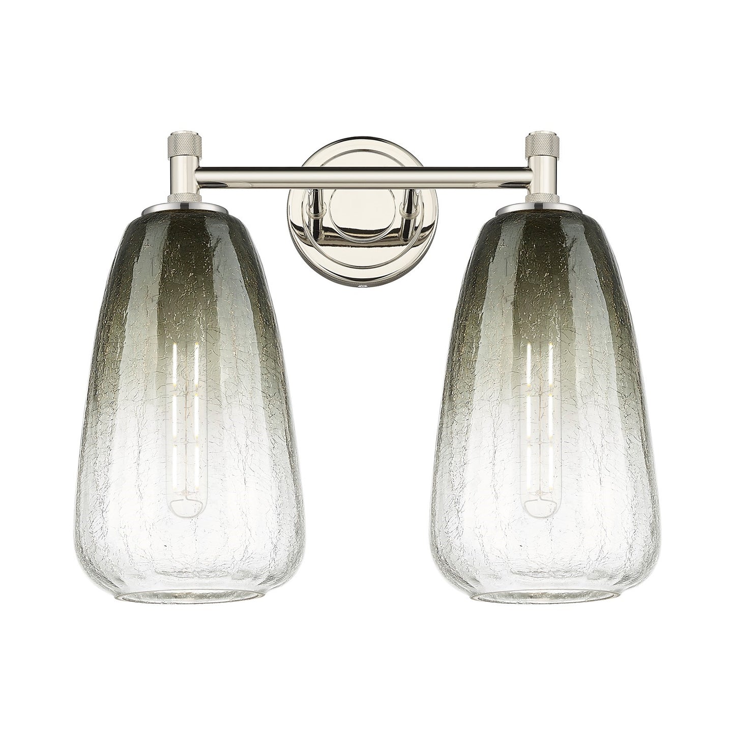 Innovations Brookhaven Almond 14in 2-Light Bath Vanity Light | Industrial Polished Nickel and Slate Glass | Bathroom | Model 434-2W-PN-G480-6SL