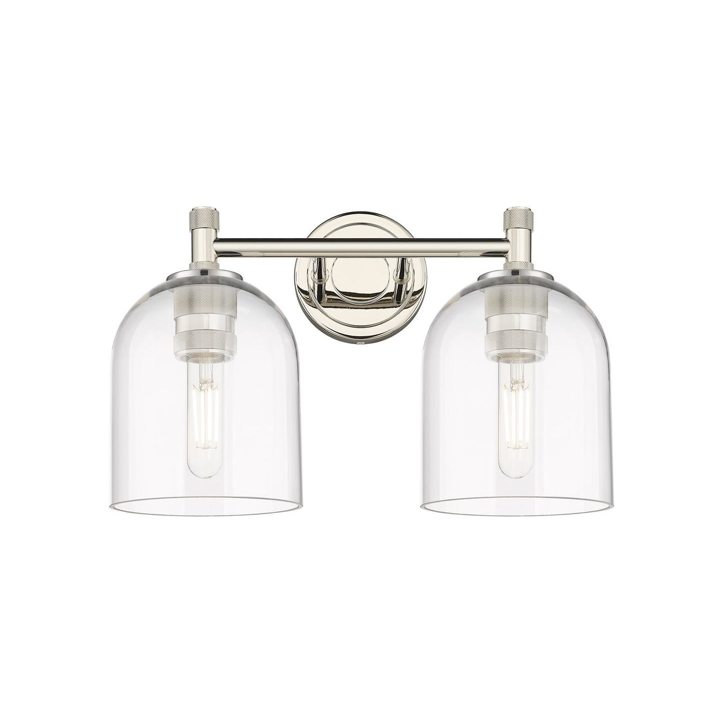 Innovations Bella 13in 2-Light Bath Vanity Light | Industrial Polished Nickel and Clear Glass | Bathroom Vanity | Model 434-2W-PN-G558-6CL