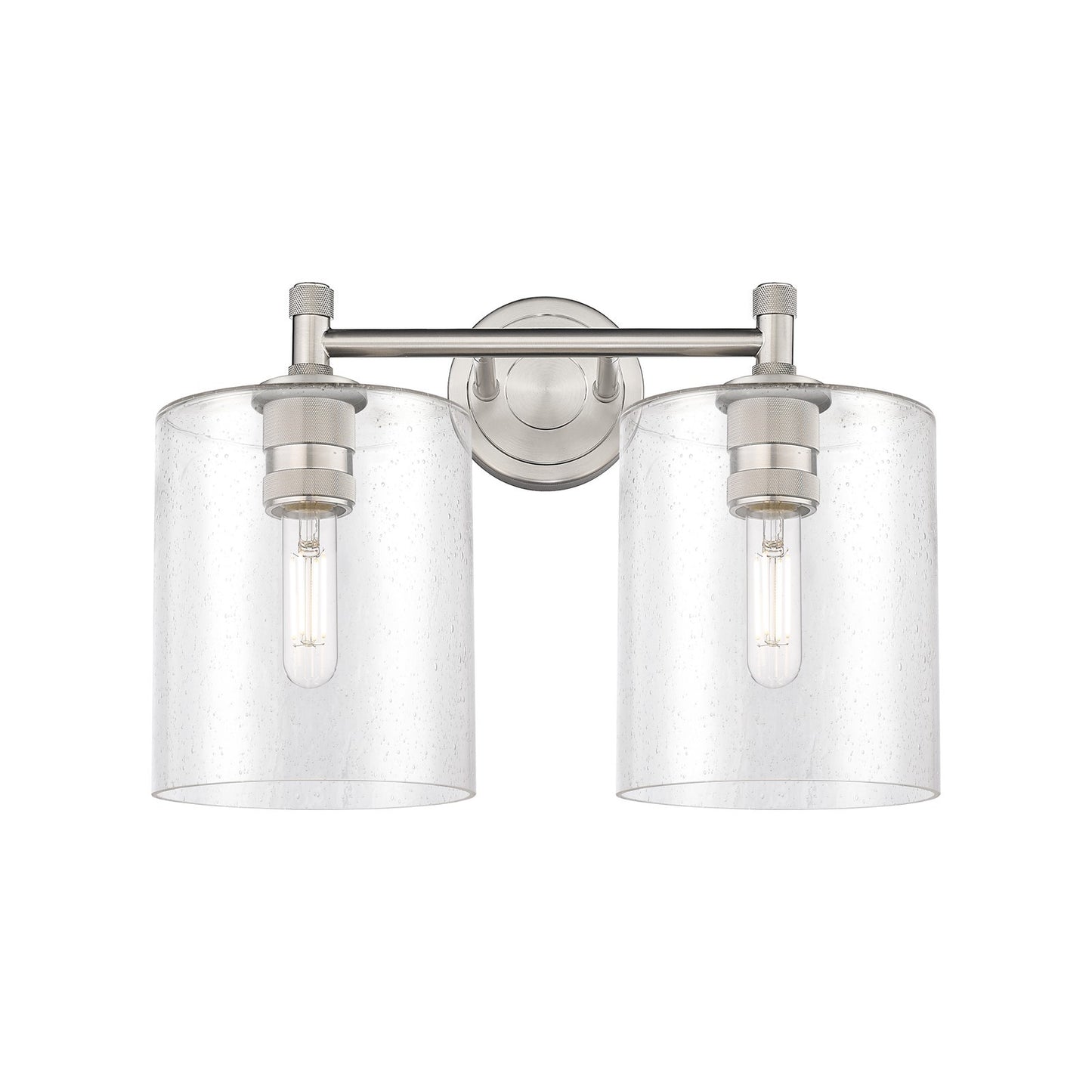 Innovations Paladin 15in 2-Light Bath Vanity | Industrial Satin Nickel and Seedy Glass | Bathroom & Powder Room | Model 434-2W-SN-G4424-7