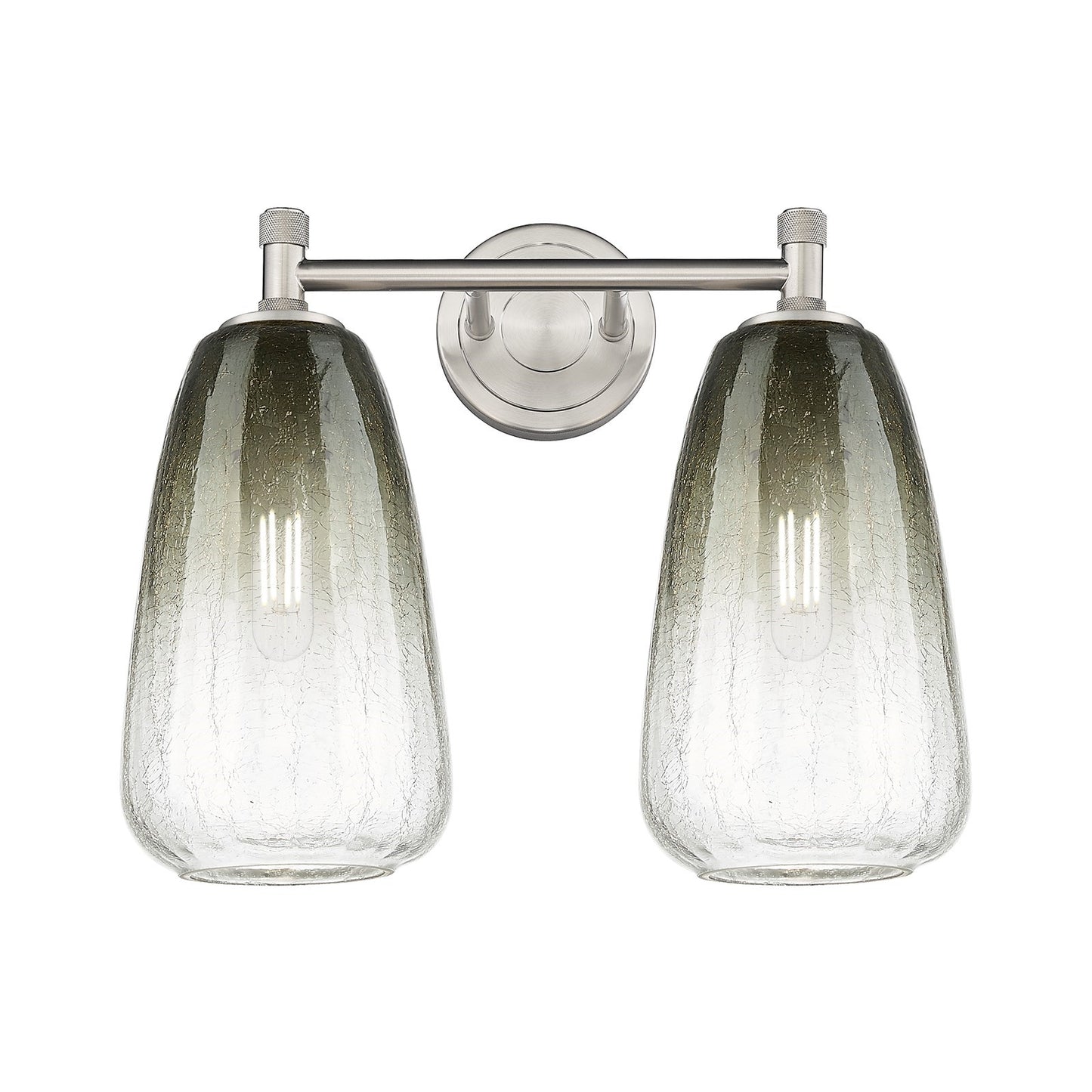 Innovations Brookhaven Almond 14in 2-Light Bath Vanity | Industrial Satin Nickel and Slate Glass | Bathroom Vanity Light | Model 434-2W-SN-G480-6SL