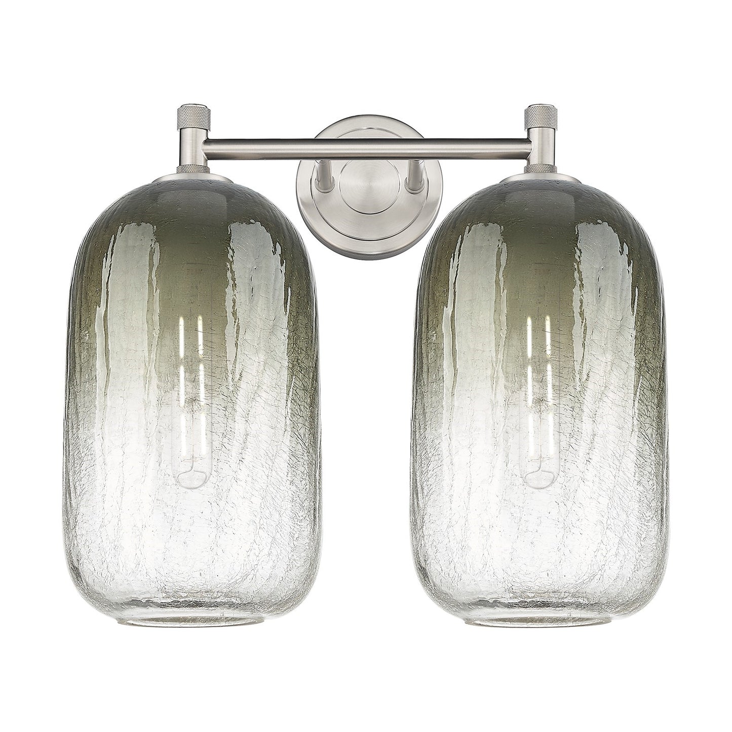 Innovations Brookhaven Cloche 15in 2-Light Bath Vanity | Industrial Satin Nickel and Slate Glass | Bathroom & Powder Room | Model 434-2W-SN-G482-7SL